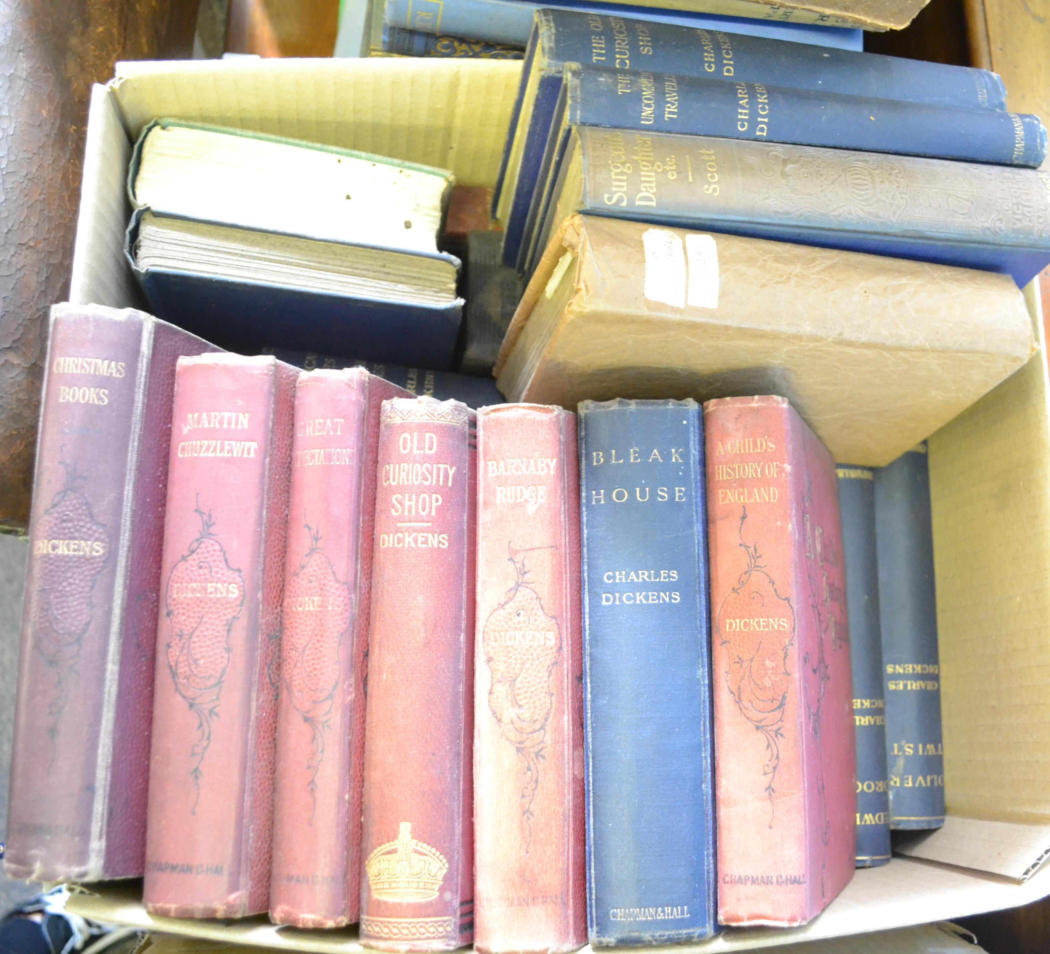 A collection of early 20th century hardback novels by Charles Dickens