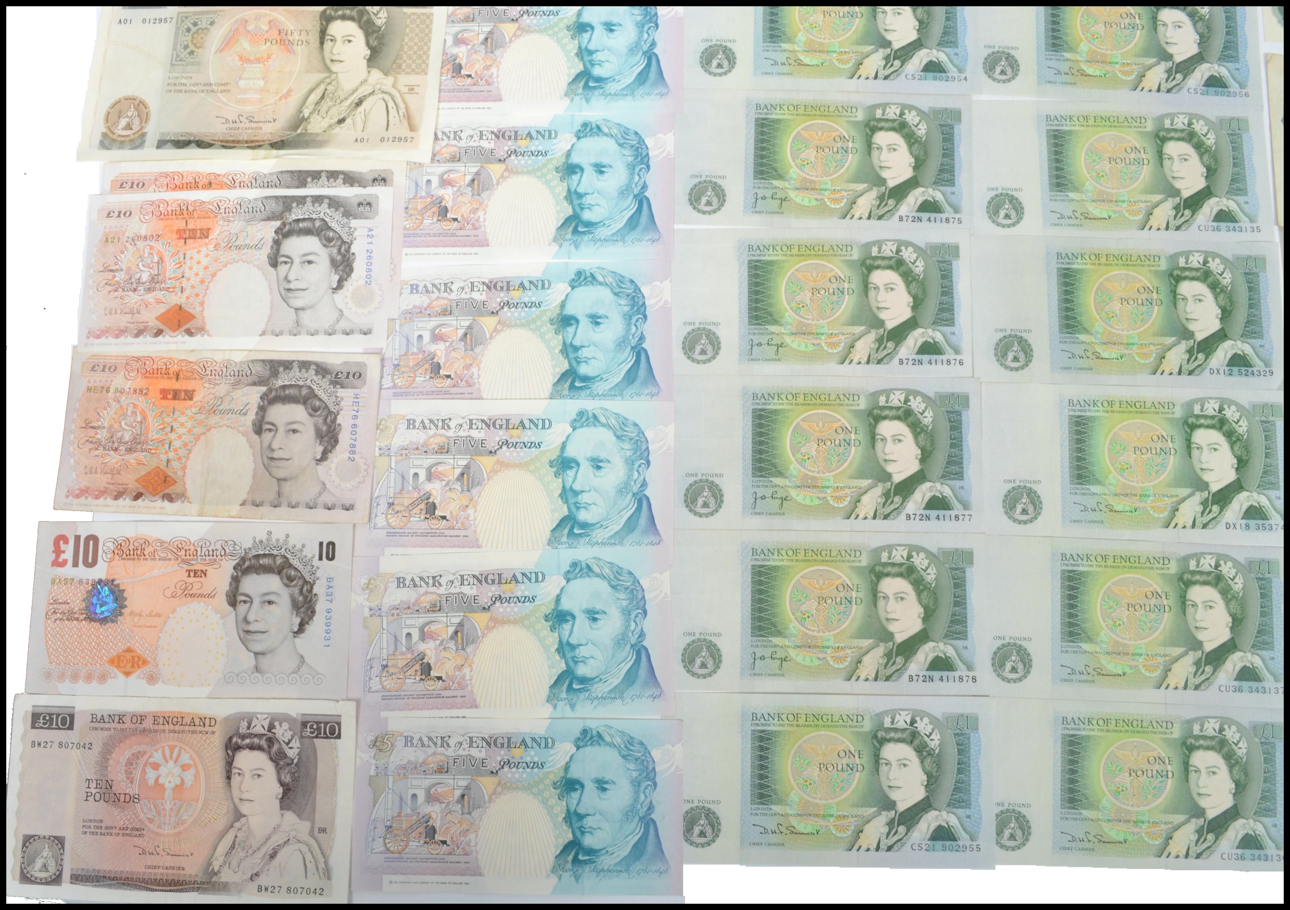 A Large Collection Of Out Of Circulation British Banknotes To Include   Original 