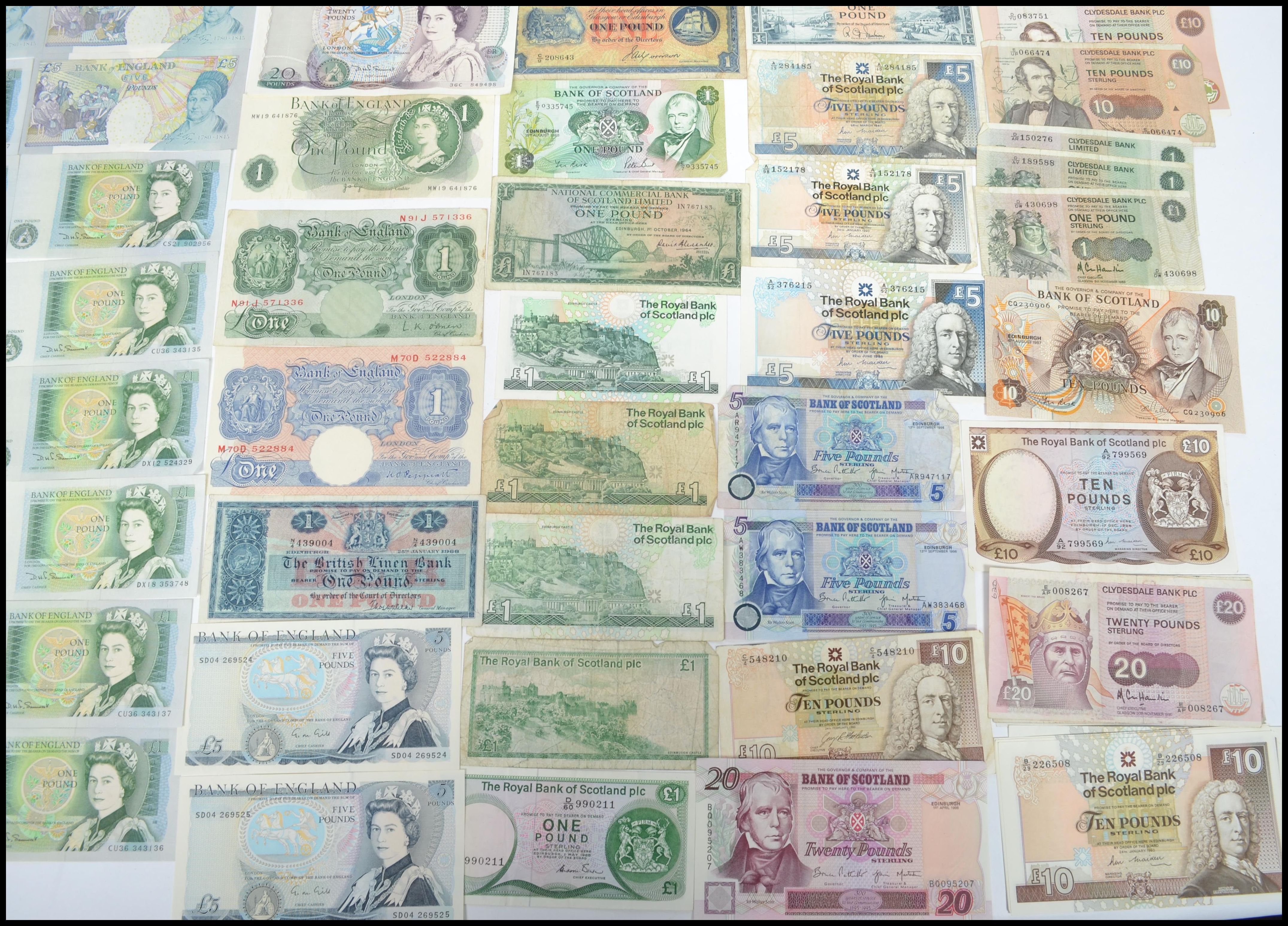 A Large Collection Of Out Of Circulation British Banknotes To Include   Original 