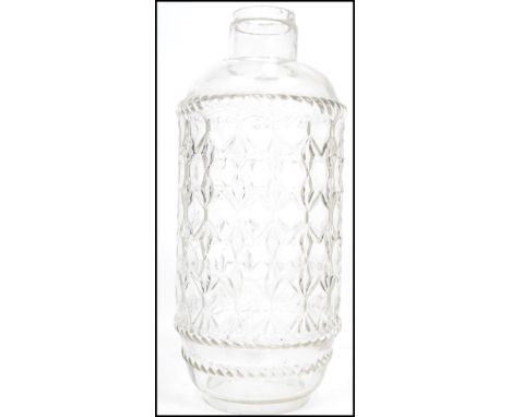 A 1930s street lamp glass cover of ribbed comical form stamped with Reg No 756280, the design registered to Jules Lang &amp; 