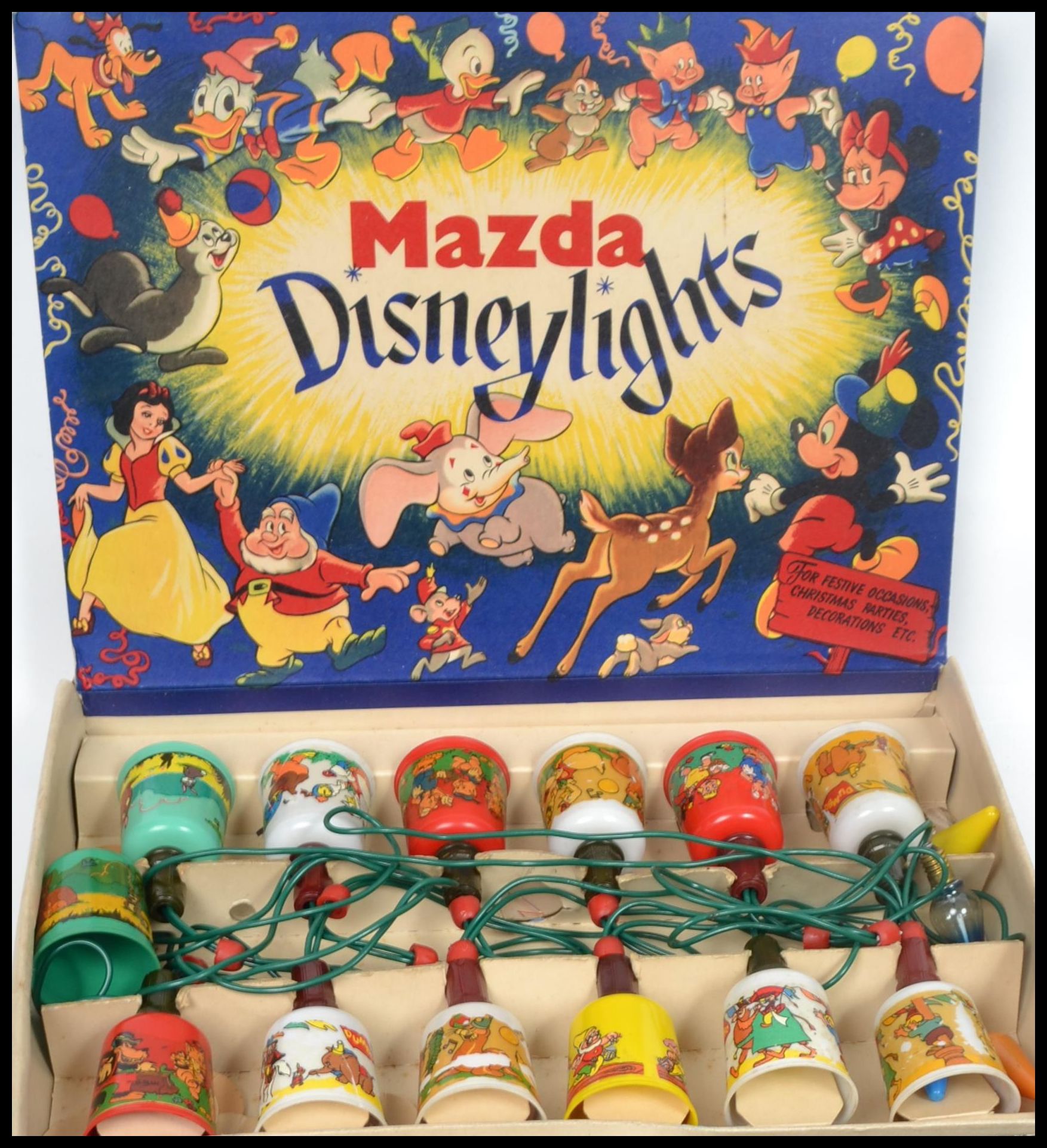 DISNEY FAIRY LIGHTS A set of original 1950's vintage Walt Disney Mazda Fairy / Christmas lights.
