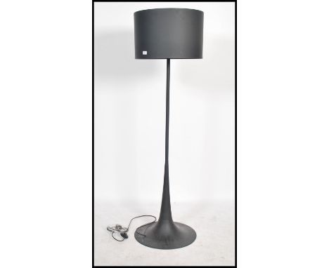 After Sebastian Wrong. A stunning flos spun floor lamp / standard lamp having an inverted tulip terraced base with shade atop