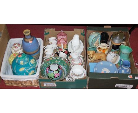 Three boxes of miscellaneous china to include Masons Elizabeth II Jubilee ginger jar and cover, modern Chinese bowl, Royal St