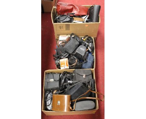 A Kodak instamatic camera No. 104 together with a Kodak 14mm camera, various other cameras, pair of binoculars etc