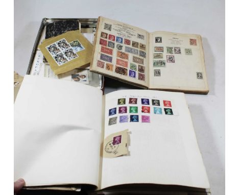 A schoolboy stamp collection, contained in albums and loose, to include 1858 Penny Red, 1873 2½d Lilac, the remainder being C