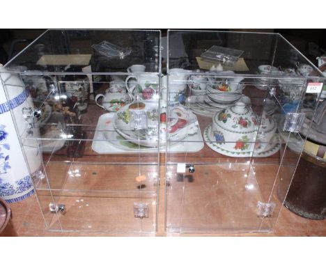 Two perspex display cabinets, width 32cm, depth 32cm, height 49cmCondition report: Both sold with keys.Both have been used by