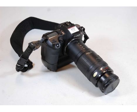 A Canon E1S D60 digital camera with Canon 50-200mm zoom lens, together with a Canon Compact Power adaptor, Canon 380 EX speed