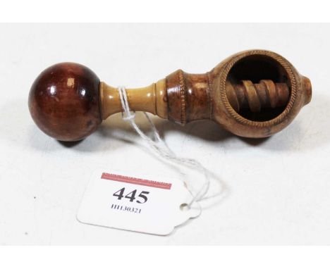 A 19th century treen nutcracker, length 11cmCondition report: No apparent faults and appears intact.Slightly stained to the h