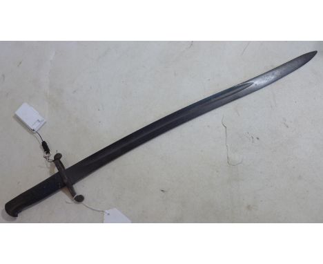 A British Pattern 1855 Volunteer Lancaster sword bayonet without scabbard, L.71cm 