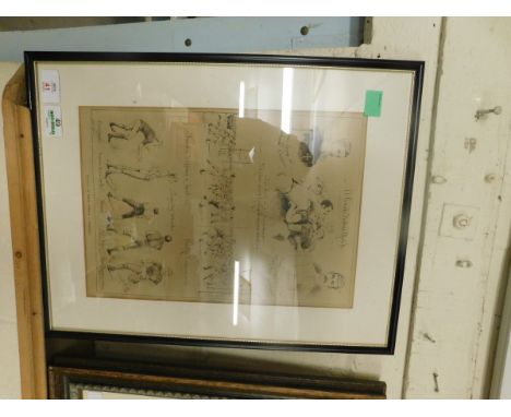 FRAMED SOCCER INTEREST PRINT “FOOTBALL AT LEEDS – DURHAM V YORKSHIRE”, SIZE 36 X 25CM