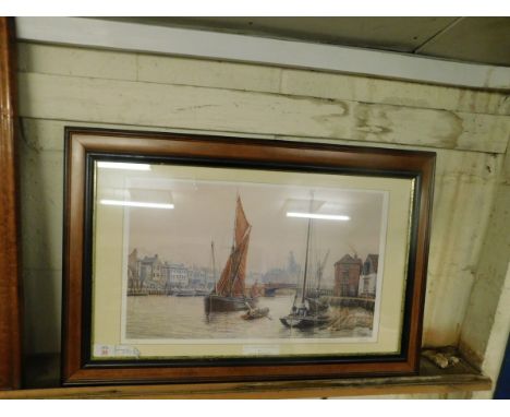 FRAMED LIMITED EDITION PRINT AFTER MICK BENSLEY, SIGNED IN PENCIL AND NUMBERED 138 OF 850, APPROX 28 X 48CM