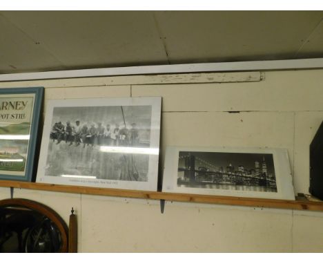 FRAMED PRINT “LUNCHTIME ATOP A SKYSCRAPER NEW YORK 1932” TOGETHER WITH ONE OTHER PHOTOGRAPHIC PRINT OF NEW YORK