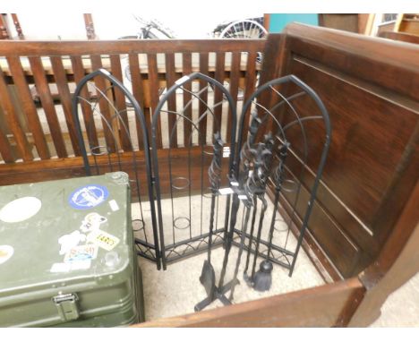 MODERN COMPANION SET AND FIRE SCREEN