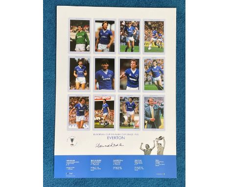 Howard Kendall signed 22x16 colour Everton European Cup Winners Cup Kings 1985 Big Blue Tube print limited edition 500 copies