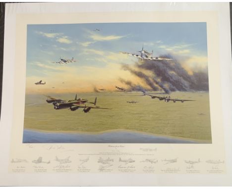 WW2 Colour Print Titled Return From Caen by Graeme Lothian Multi Signed in Pencil By the Artist, Tom Austin, Peter Rutter, Ar