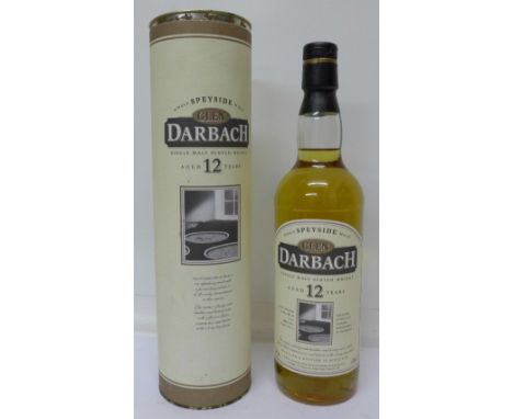 A bottle of Glen Darbach 12 Years single malt Scotch whisky, boxed