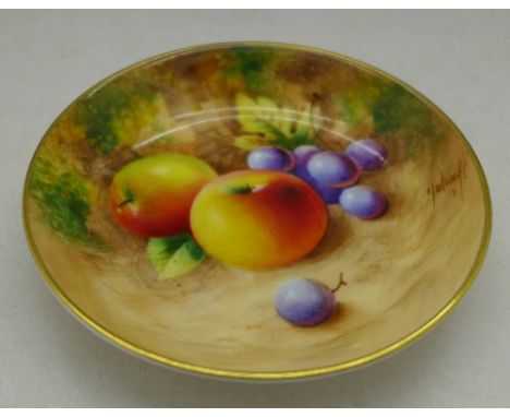 A small Royal Worcester hand painted dish, signed