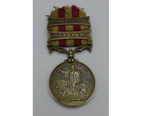 An Indian Mutiny Medal to 3053 John Morgan, 70th Regiment, with Lucknow and Relief of Lucknow bars