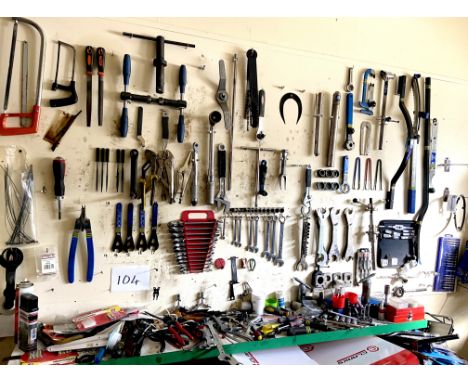 A quantity of hand tools, including spanners, files, wrenches, saws, bars, thread set, clamps and socket sets, various specia