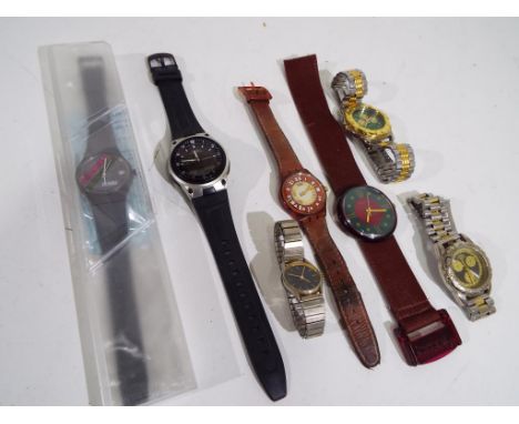 Seven wrist watches to include unused Rehau with related ephemera still sealed in original perspex box, a Killer's wrist watc
