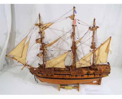 A detailed scale model of the Galleon, St Geran, the model was built by a leading model ship maker in Mauritius, approximate 