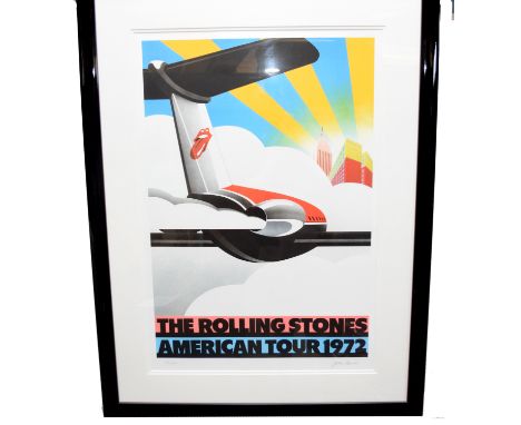 John Pasche British Contemporary, ‘The Rolling Stones American Tour 1972’. Limited edition colour lithograph, signed and numb