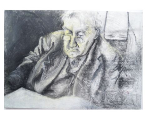 British Contemporary, Portrait of the English composer Ralph Vaughan Williams (1872-1958) by an unidentified hand . Mixed med