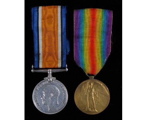 First World War pair of medals, 1914-1918 British War Medal and Victory Medal (87339 DVR. R. OVERTON. R.A.), records show Dri