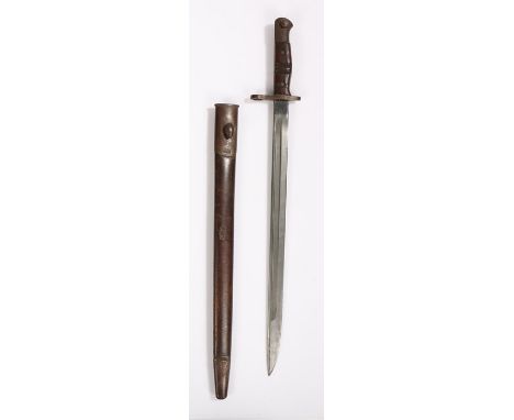 First World War British 1913 pattern P.14 Rifle bayonet by Remington, date 6/17 and maker stamped on one side of ricasso, bro