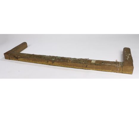 Unusual old brass plated wooden fire hearth surround with First World War period cap badges, shoulder titles, and buttons nai