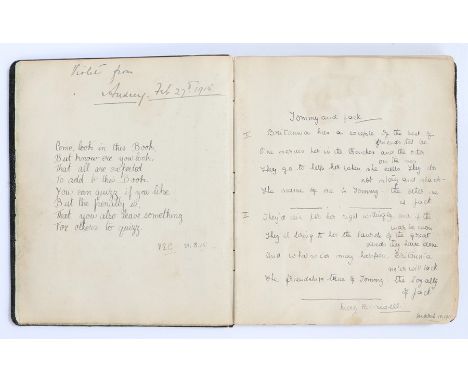 First World War Autograph book belonging to a member of Queen Alexandra's Imperial Military Nursing Service, it contains the 