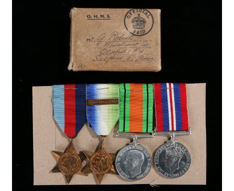 Second World War group of medals, 1939-1945 Star, Atlantic Star with clasp 'France and Germany', Defence Medal, 1939-1945 Bri