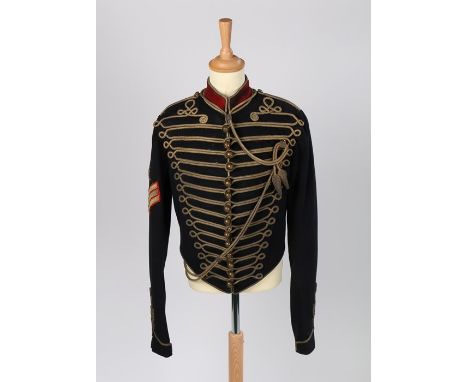 Scarce pre First World War Royal Horse Artillery senior NCO's full dress shell jacket, blue cloth with gold lace cord loops a