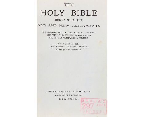 Second World War Prisoner of War bible, the bible was sent to Germany by the Ecumenical Commission for the Chaplaincy Service