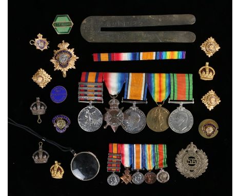 Boer War/First World War casualty grouping to an Indian Army Officer, to include The Queens South Africa Medal with four clas