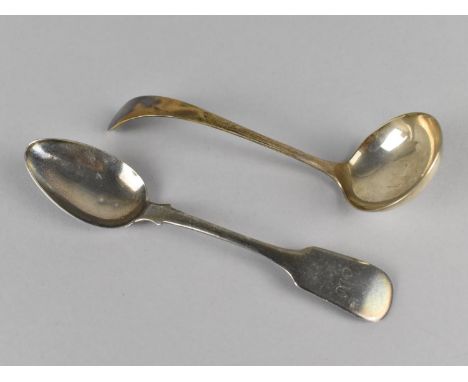 A 19th Century Scottish Provincial Silver Teaspoon by George Booth, Aberdeen (1800-1825) together with a Small Silver Ladle w