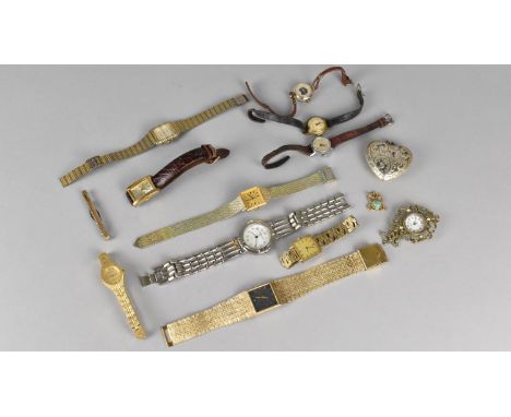 A Collection of Various Ladies Wrist Watches to include Seconda, Timex Etc together with a White Metal Heart Pendant and Sing