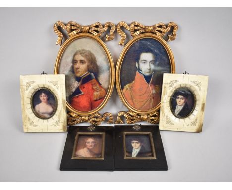 A Collection of Various Reproduction Portrait Miniatures 