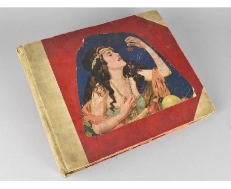 An Early 20th Century Scrapbook Containing Various Cut Outs to include Louis Wain Type Cats, Cartoons Etc 