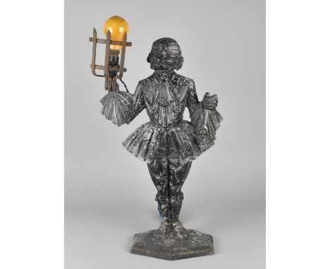 A Novelty Cast Metal Table Lamp in the Form of a Dandy, 59cms High 