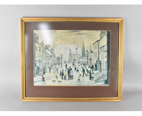 A Gilt Framed Lowry Print, Street Scene, Frame 64.5x53cms High 