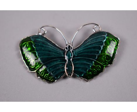 A Silver and Enamel Brooch in the Form of a Butterfly 