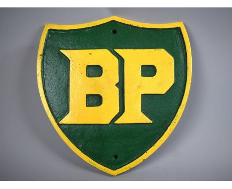 A Large Painted Reproduction Plaque for BP, 33cms Wide 