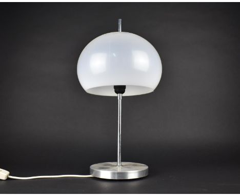 A Vintage Style Table Lamp with Chromed Base and Opaque Globular Shade, 49cms High 