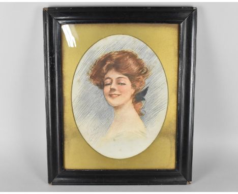 A Framed Portrait Print, Frame 37cms High and 45cms Wide 