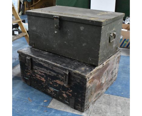 Two Vintage Ammunition/Tool Boxes, 56x67cms Wide 