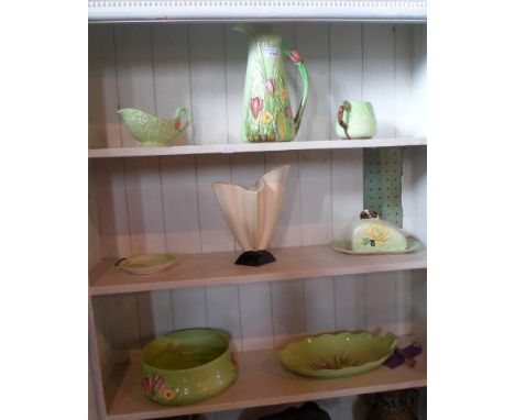 A quantity of Carltonware Australian Design ceramics, to include: jugs, fruit bowl, oval dish, butter dish and others, togeth