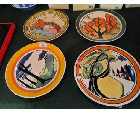 Four Wedgwood limited edition plates, each bearing designs after Clarice Cliff, to include: The Solitude, Orange Erin, May Av