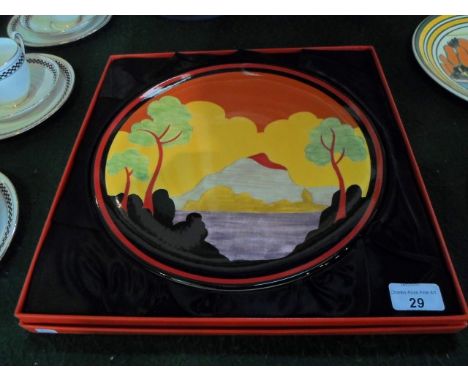 A limited edition Bradford Exchange and Wedgwood commemorative plate, featuring a design after Clarice Cliff in the Etna patt
