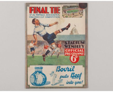 Arsenal v. Newcastle United F.A. Cup Final match programme, 23rd April 1932, fold, rusty staples